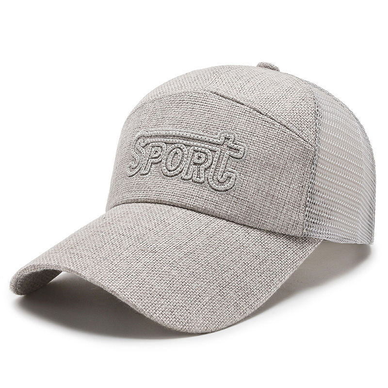 Linen Baseball Cap for Men Breathable Summer Dad Hat Adjustable Structured Outdoor Sports Cap