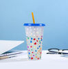 Christmas Cold Color-changing Straw Plastic Tumbler Cups