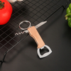 3 in 1 Multifunction Wood Handle Stainless Steel Beer and Wine Bottle Opener with Knife