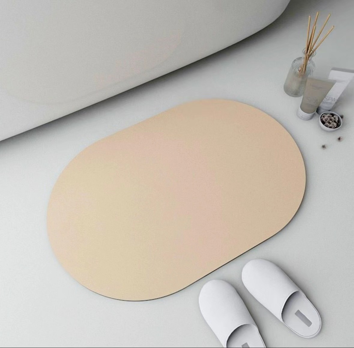 Diatom Mud Bathroom Rug Super Absorbent Floor Mat Quick-Drying Non-Slip Natural Rubber Door Mat Bathmat Rugs