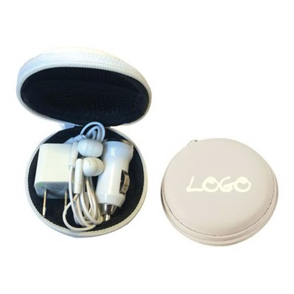 Promotional USB Headphone Charger Travel Kit