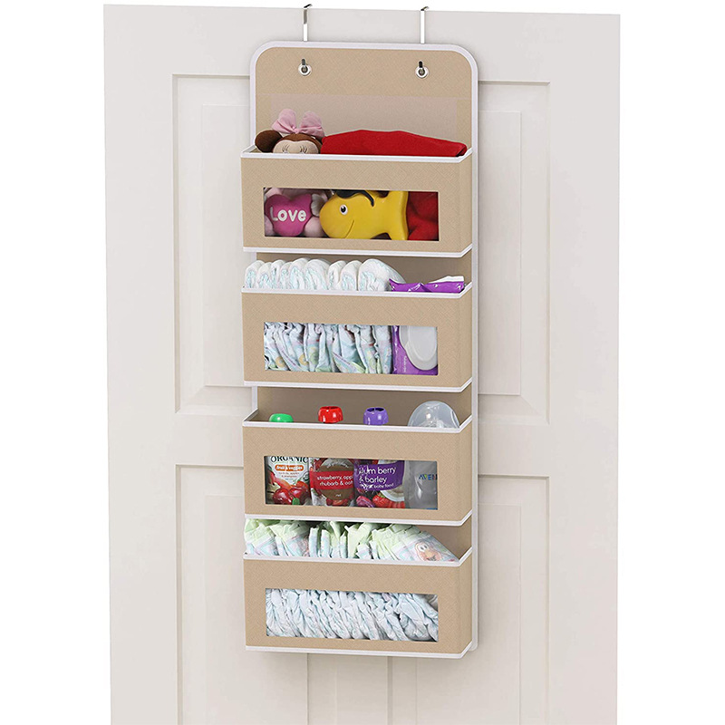 Door Hanging Organizer Wall Mount Storage for Bedroom, Clear Window and PVC Pocket for Storage Cosmetics, Stationery, Sundries