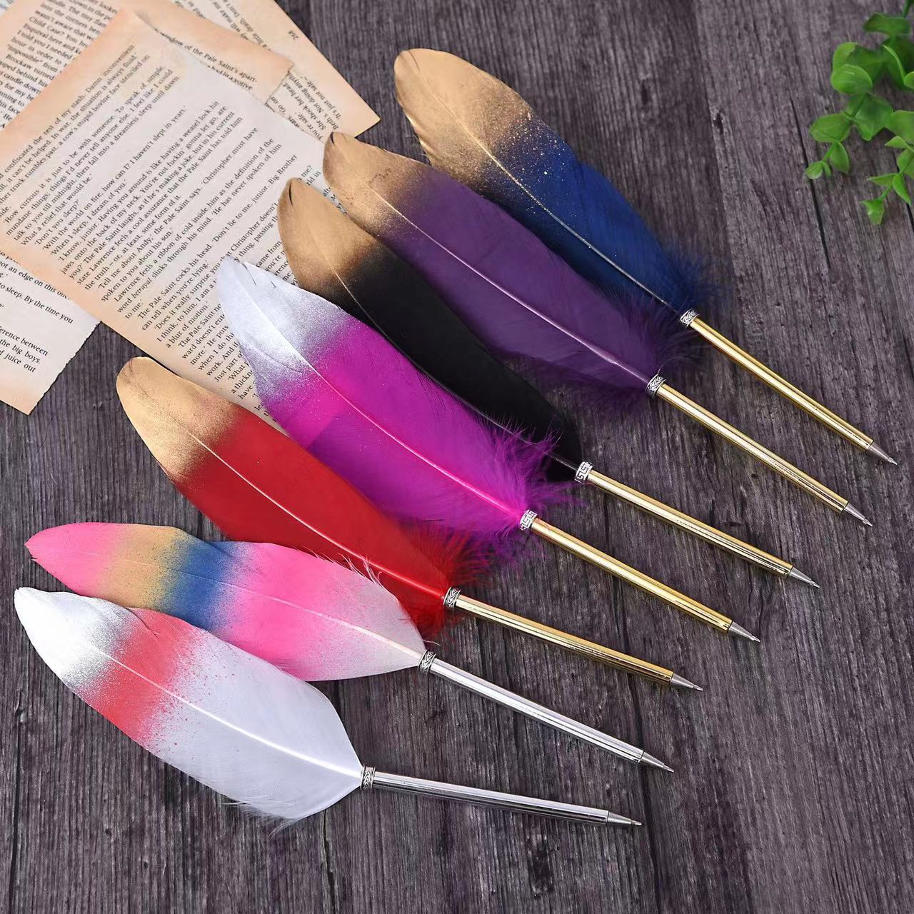 Multicolored Feather Pen