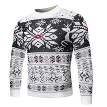 Mens Casual Slim Fit Knitted Yarn Christmas Holiday Party Pullover Sweaters