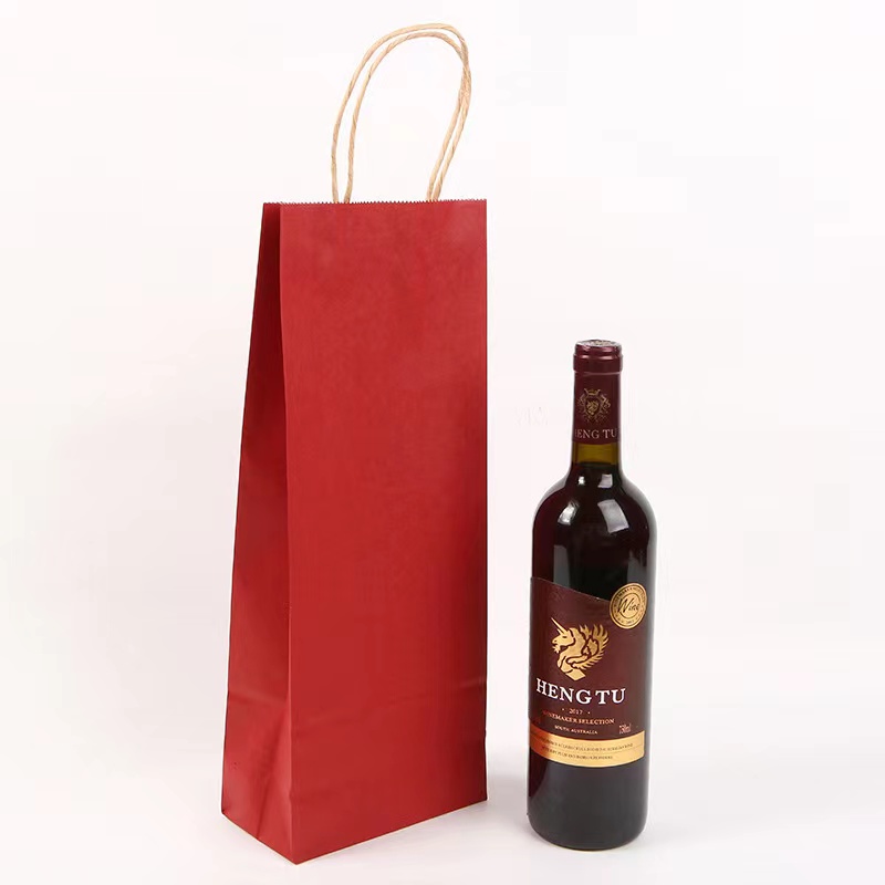 Kraft Paper Wine Tote Gift Bag