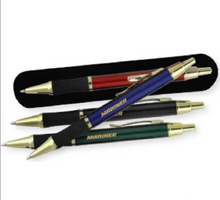 European Style Rubber Grip Metal Pen with Gold Accents