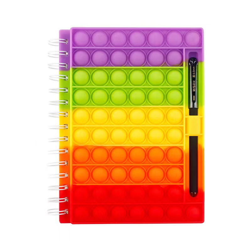 Silicone Fingertrip Toy Notebook With Pen Holder