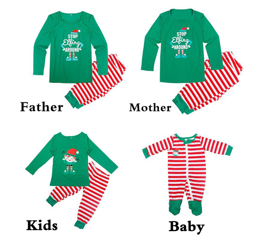 Dad Mom Baby Kid Family Matching Christmas Pajamas Sleepwear Homewear Set