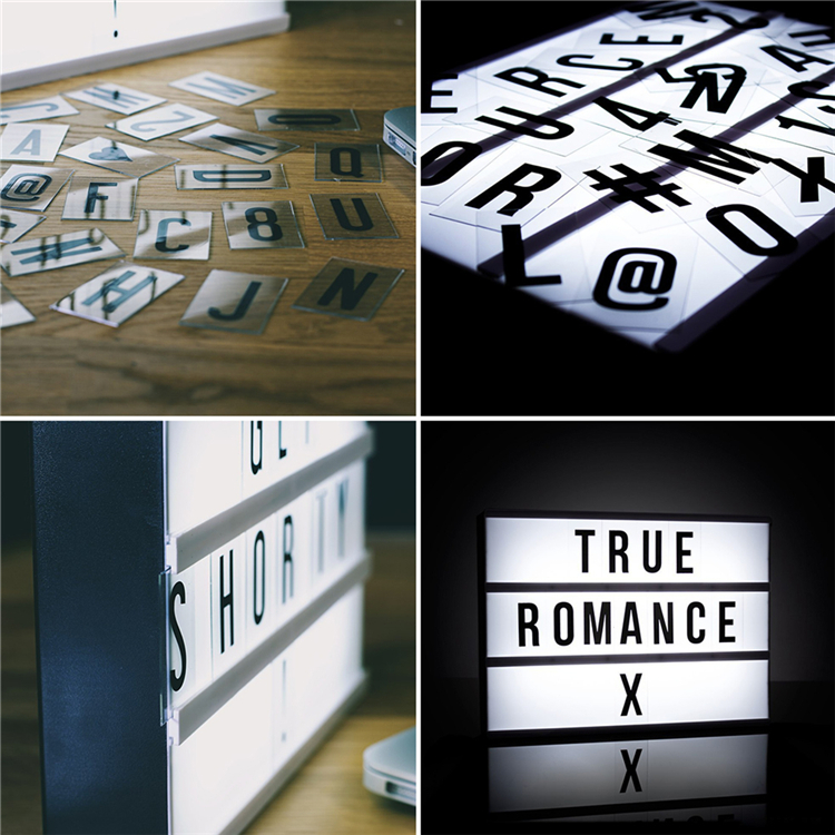 A4 Light up Box Sign with Letters DIY LED Light