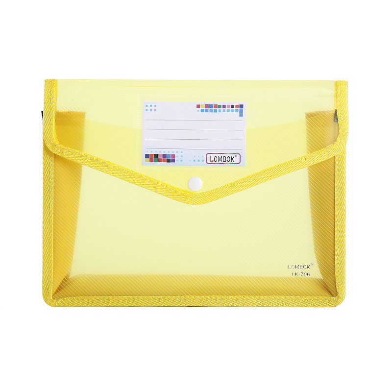 Plastic File Folder Poly Envelope Transparent File Wallet Organizer Documents Folders Waterproof File Pouch for School Office