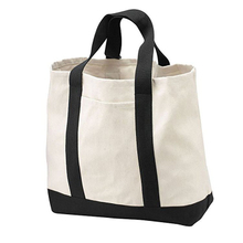 Heavy Canvas Sturdy Two-Tone Tote Bags