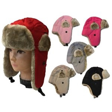 Imprinted Fashion Kids Fur Earflap Bomber Hat