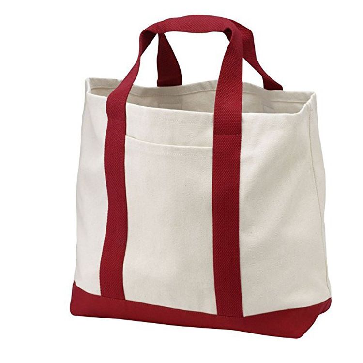 Heavy Canvas Sturdy Two-Tone Tote Bags