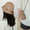 Women Bucket Hats Outdoor Foldable Hats Shoulder Bag Travel Hats