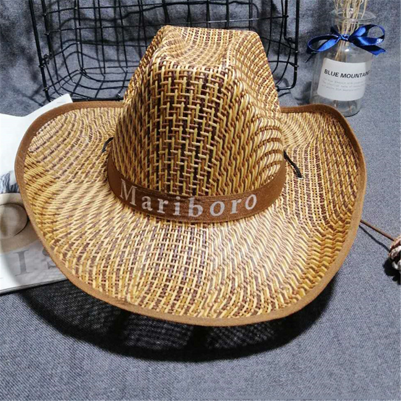 Classic Cowboy Straw Hat Adult Western Straw Hats with Band