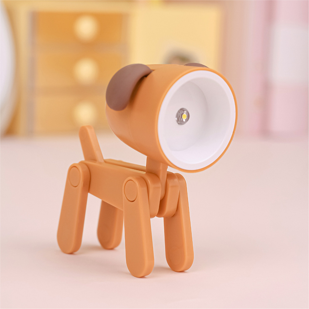Mini Led Dog Night Light Cute Small Phone Holder Lamp Foldable Desk Lamp Portable Reading Table Light