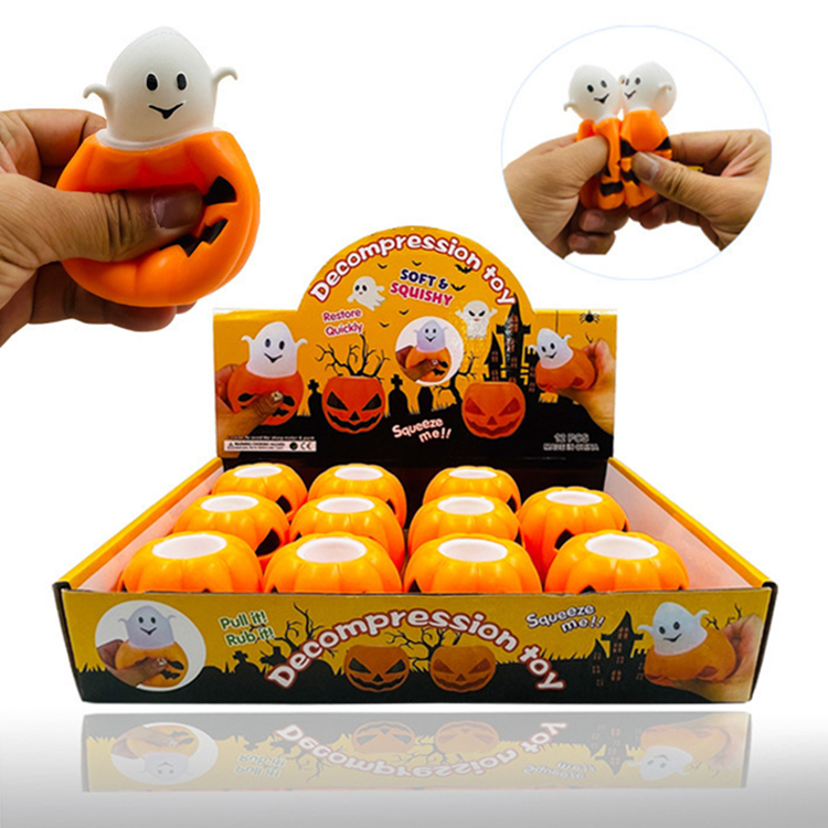 The New Hot Halloween Pumpkin Head Ball Pinch Toy