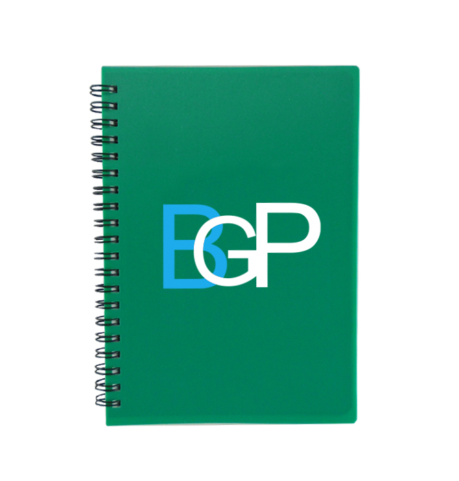 Custom Promotional A5 Spiral Notebook 5"x7", PP Cover, 70 sheets/140 pages, Lined Notebook