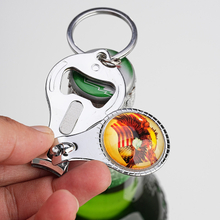 Round Nail Clipper With Bottle Opener Keyring