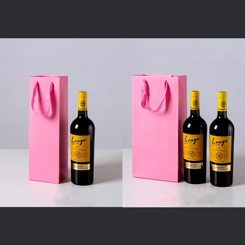 Natural Kraft Paper Wine Bag for Two Bottles