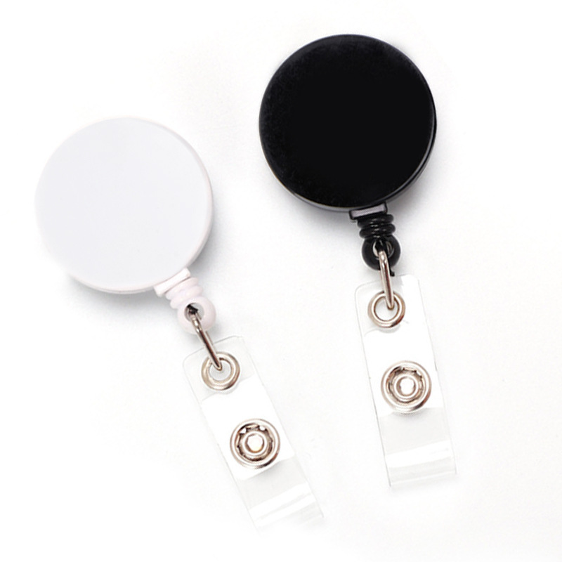 Heavy Duty Black/Chrome Combo Clip-on Badge Reel