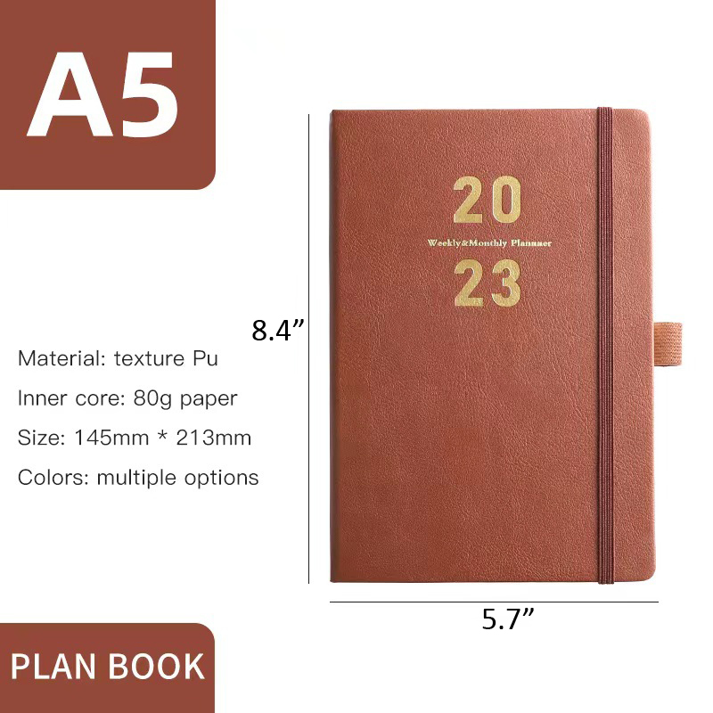 2023 Daily Weekly and Monthly Calendar Planner A5 Hardcover Agenda