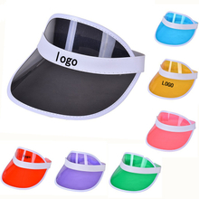 Summer Candy Pvc Plastic Adult Hats Adjustable Multicolor Sun Visor Caps