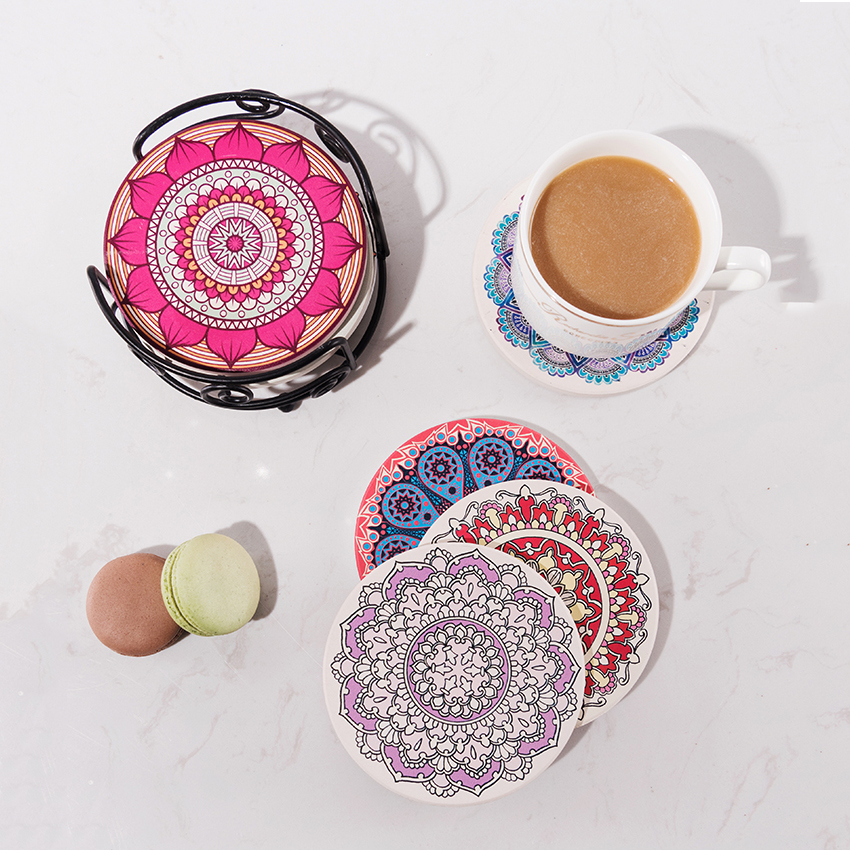 New Type Round Absorbent Ceramic Coffee Mug Tea Cup Coaster Wholesale