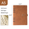 Business Office Student Openwork PU Leather Metal Binder Hardcover Spiral Refillable 6 Ring Journal Personal Planner Notebook