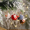 Christmas Felt Elk Hanging Ornaments Christmas Tree Wooden Reindeer Hanging Pendants Decorations for Xmas Party Tree Home Decor