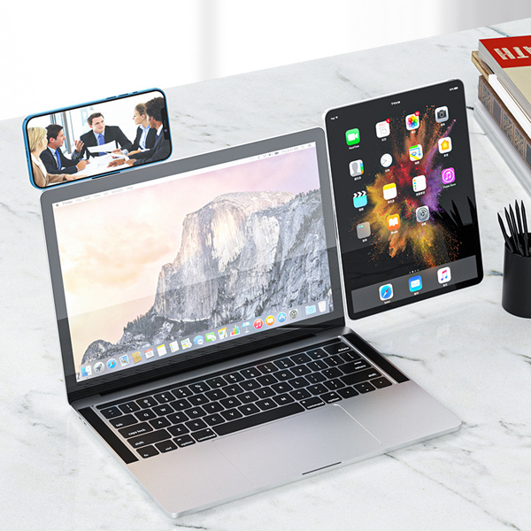 Laptop Phone Holder Laptop Side Mount Clip Computer Monitor Expansion Bracket Slim Portable Smartphone Stand