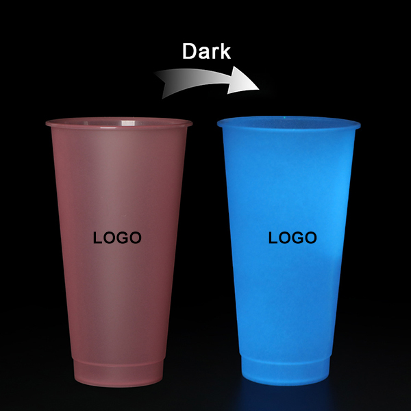 Single-Layer Plastic Straw Color-Changing Night Fluorescent Cup
