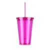 15oz Plastic Transparent Straw Water Cup