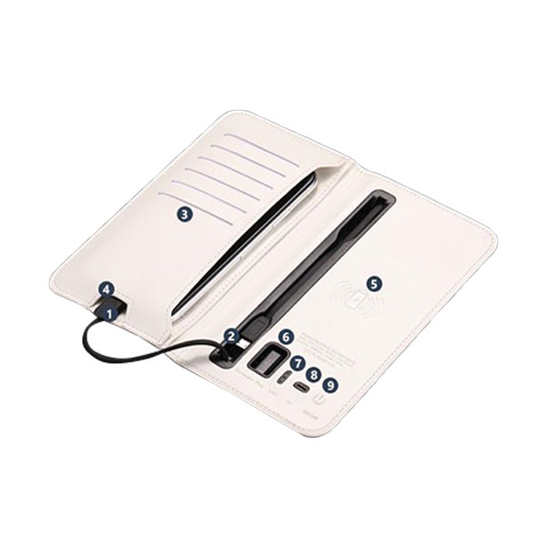 Leather Wallet Wireless Charging Mobile Power