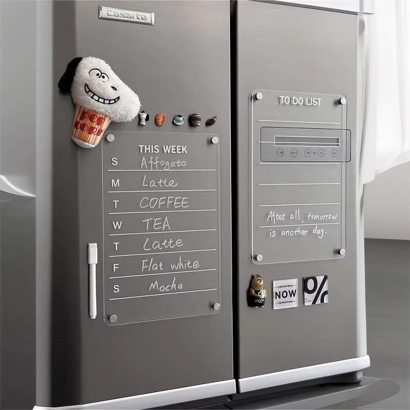 Fridge Magnetic Clear Acrylic Weekly Planner Board Dry Erase