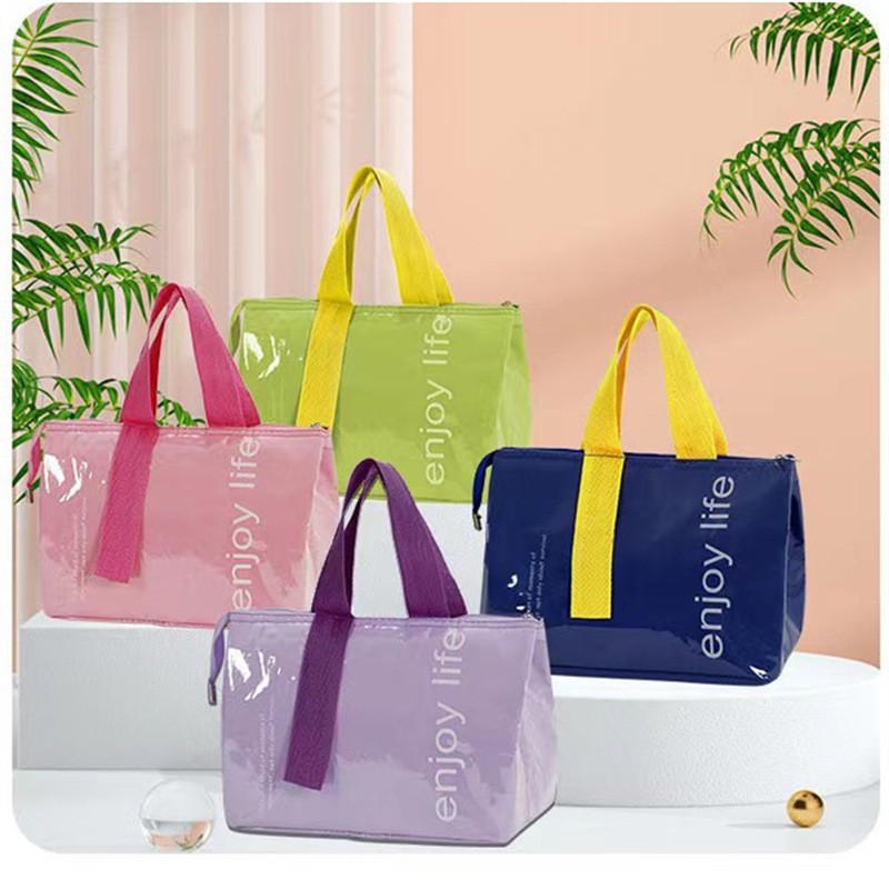 Macaron Color Insulated Lunch Bag with Zipper