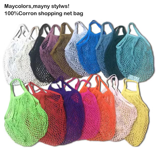 Cotton Mesh Grocery Tote Bag
