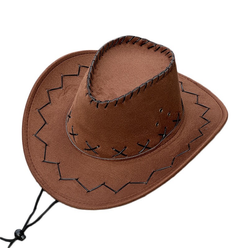 Suede Cowboy Hat With Cords
