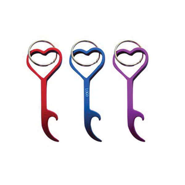 Heart Shaped Bottle Opener Keychain