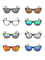 Print Color Mirrored Lenses Sporty Sunglasses
