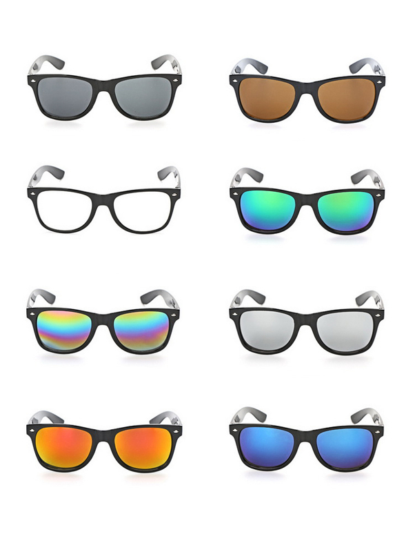 Print Color Mirrored Lenses Sporty Sunglasses