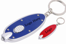 Oval LED Flashlight Keychain Key Holder Ring