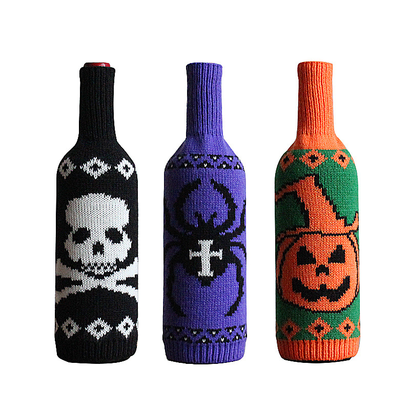 Halloween Wine Bottle Knitted Sleeve Cover