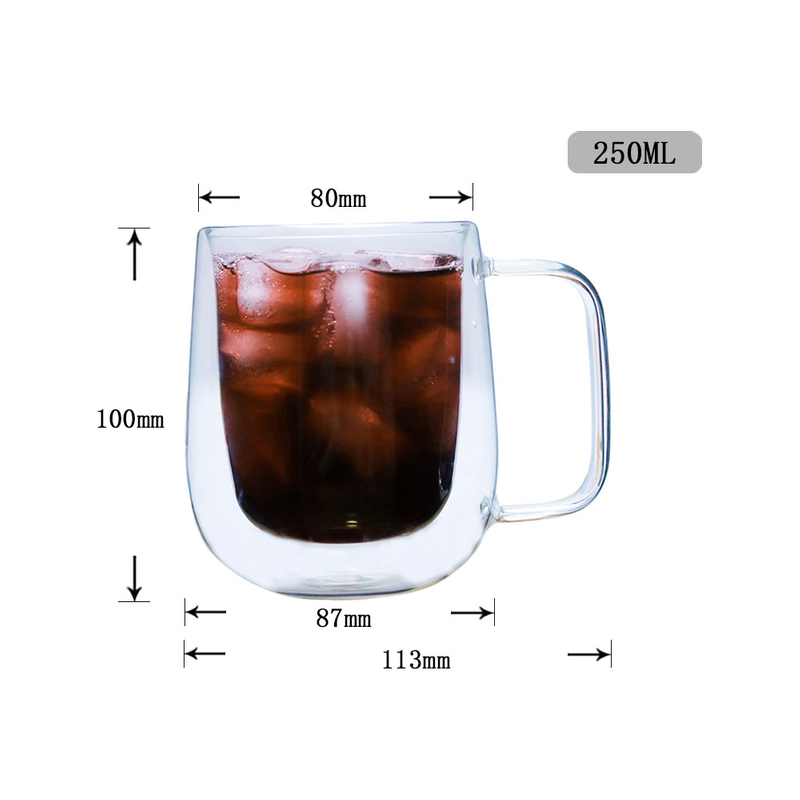 Double Wall Glass Espresso Coffee Mug With Handle