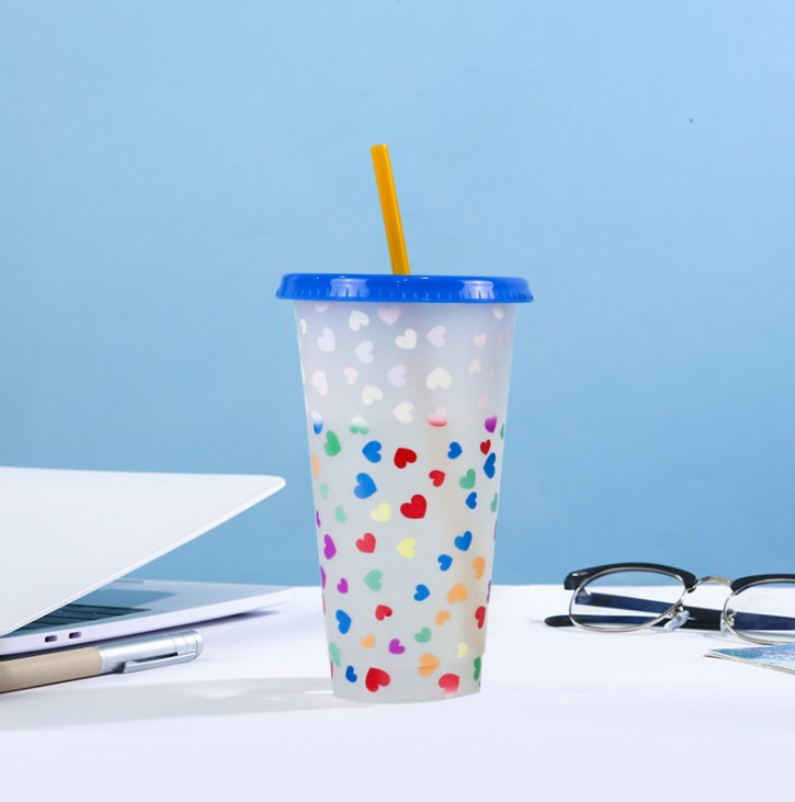 Christmas Cold Color-changing Straw Plastic Tumbler Cups