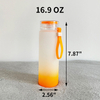 Frosted Glass Water Bottle Wide Mouth Colorful Water Bottle