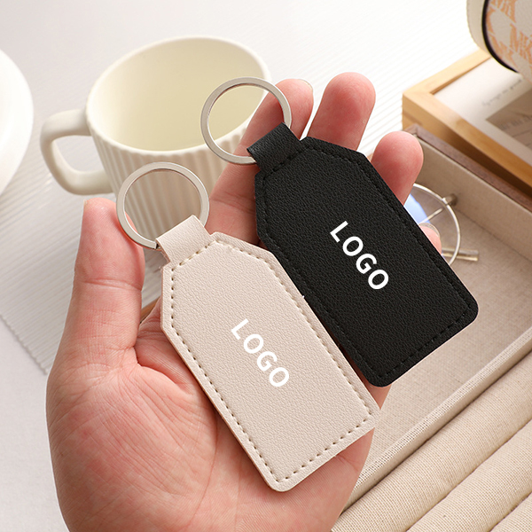 Custom LOGO Blank PU Leather Car Keychain