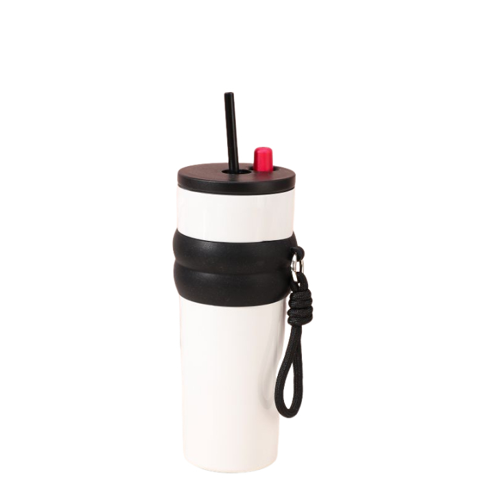 24oz Stainless Steel Straw Tumbler With Lifting Rope