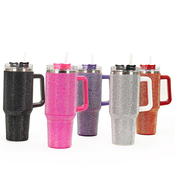 Customized Diamond Studded 40oz Insulated Tumbler