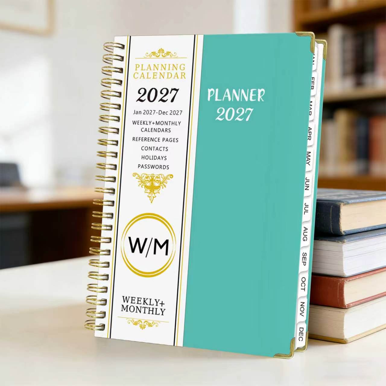 2027 Jan - Dec A5 Spiral Planner Notebooks 12 Months Full Year